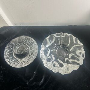 Kosta boda Swedish  Glass Candle Holders Set